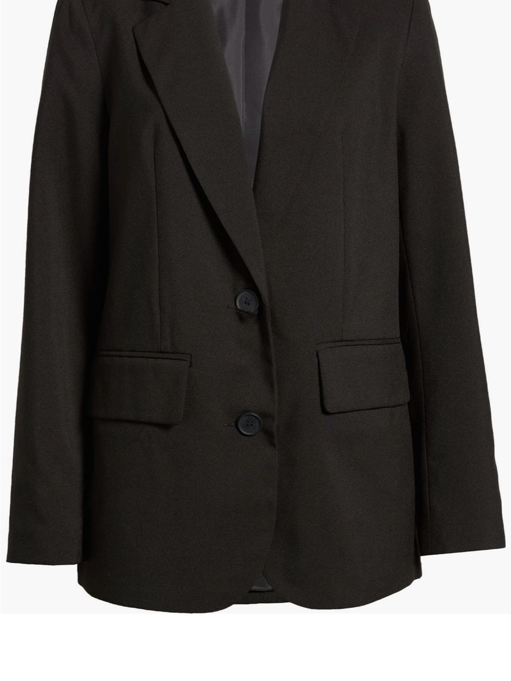 Topshop Black Single-Breasted Tailored Blazer